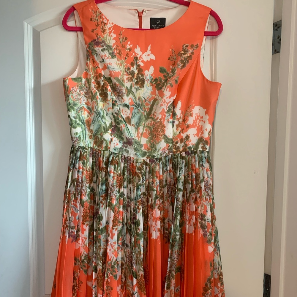 Floral pleated midi dress